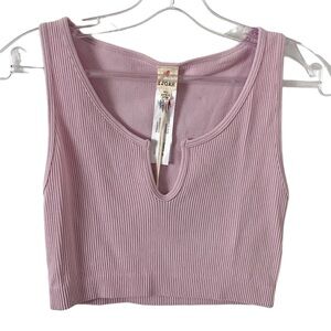 IJOAH Sleeveless Ribbed Violet Crop Top